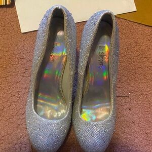 Elegant Silver Glitter Heels